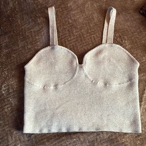 H&M Gray sweetheart neckline tank top- size medium but very stretchy